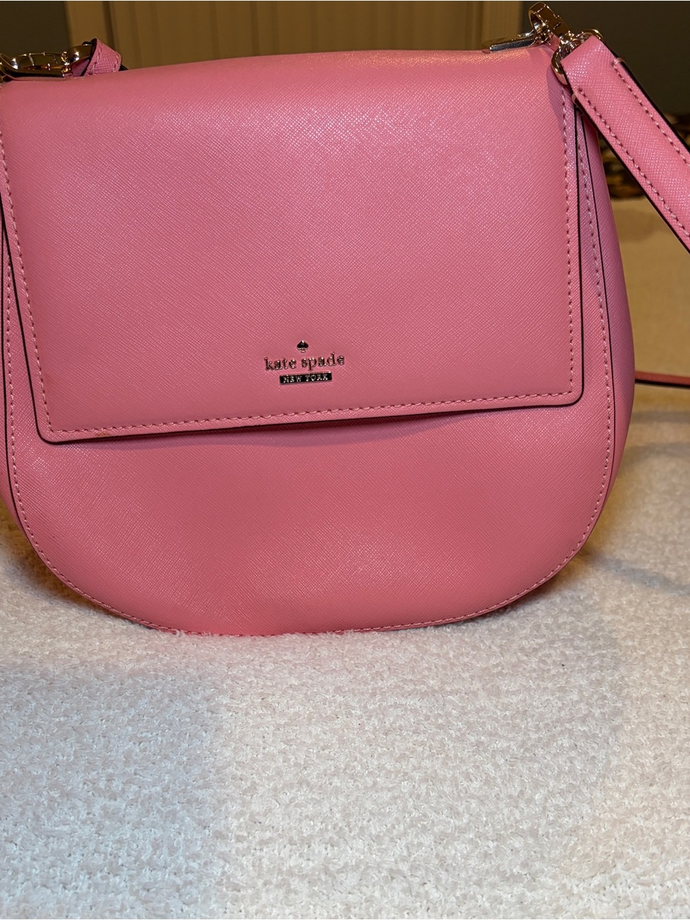 Kate Spade Pink Crossbody Saddle Bag